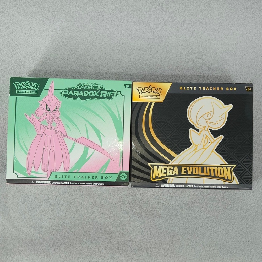 Pokemon Paradox Rift & Mega Evolution Elite Trainer Box Lot Opened No Packs